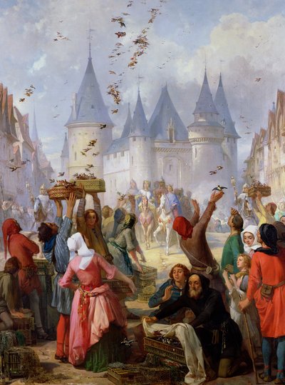 The Return of St. Louis and Blanche of Castille to Notre-Dame, Paris by Pierre Charles Marquis